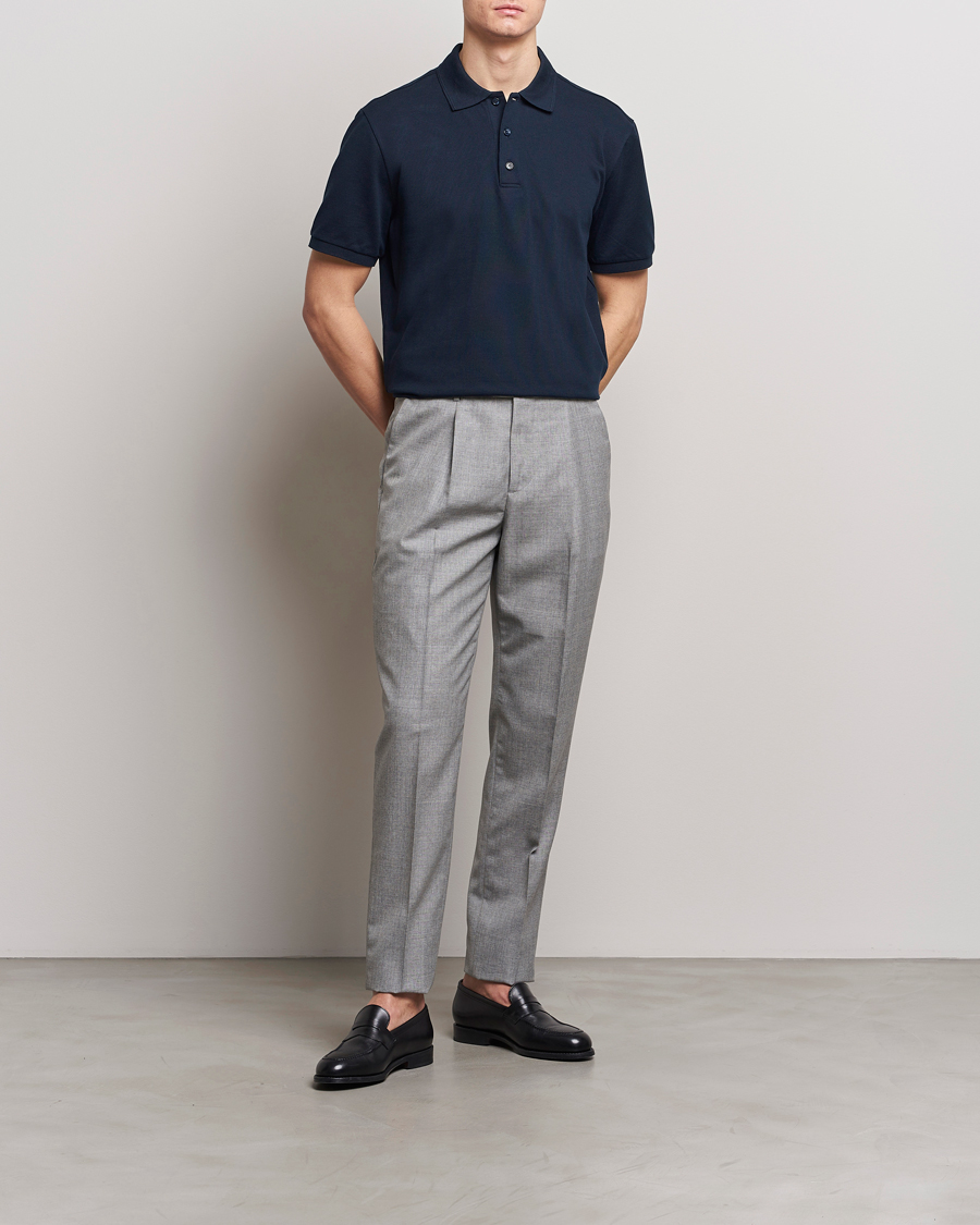 Herren | Poloshirts | Brioni | Cotton Pique Short Sleeve Polo Navy