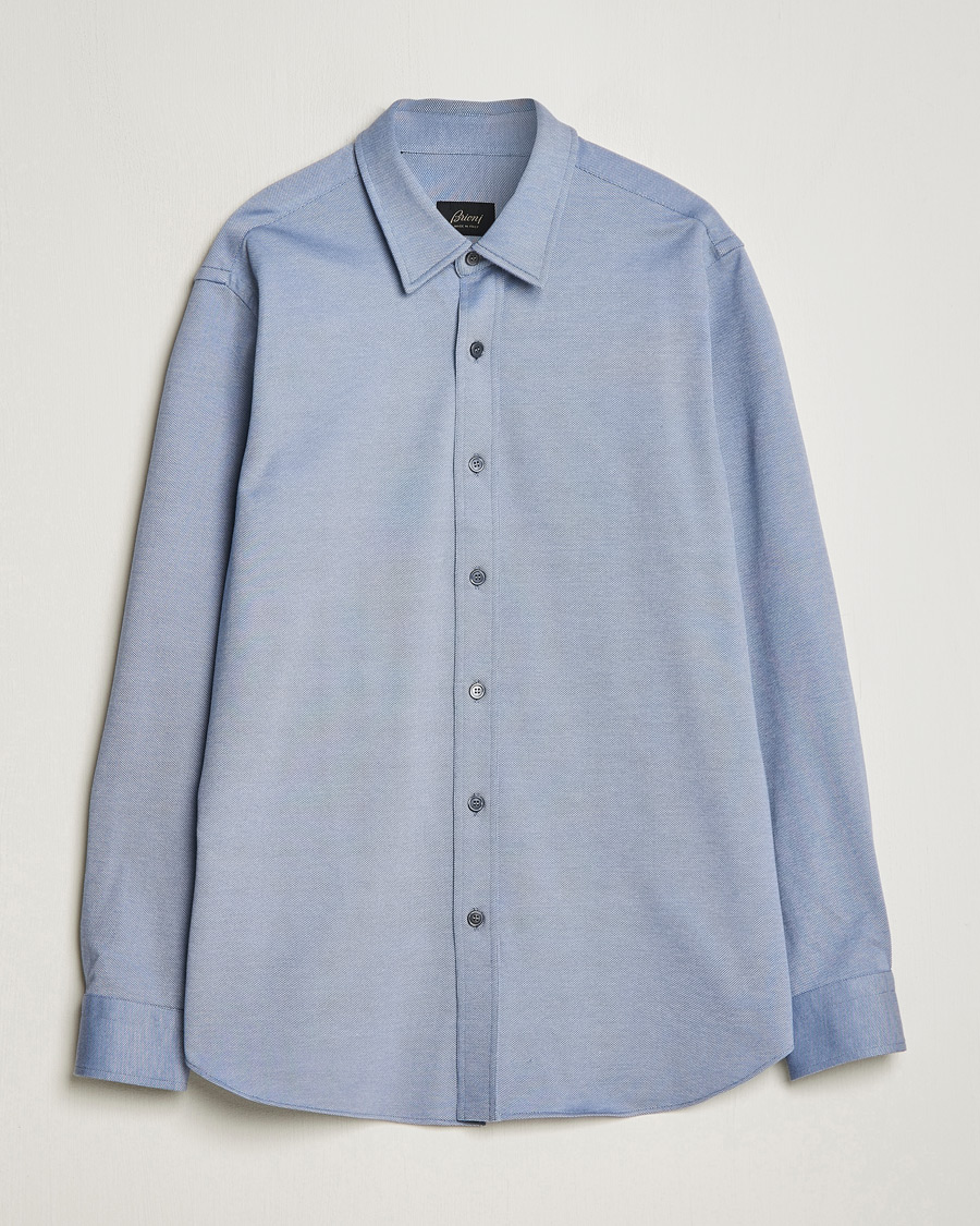 Herren | Hemden | Brioni | Slim Fit Piquet Shirt Oxford Blue