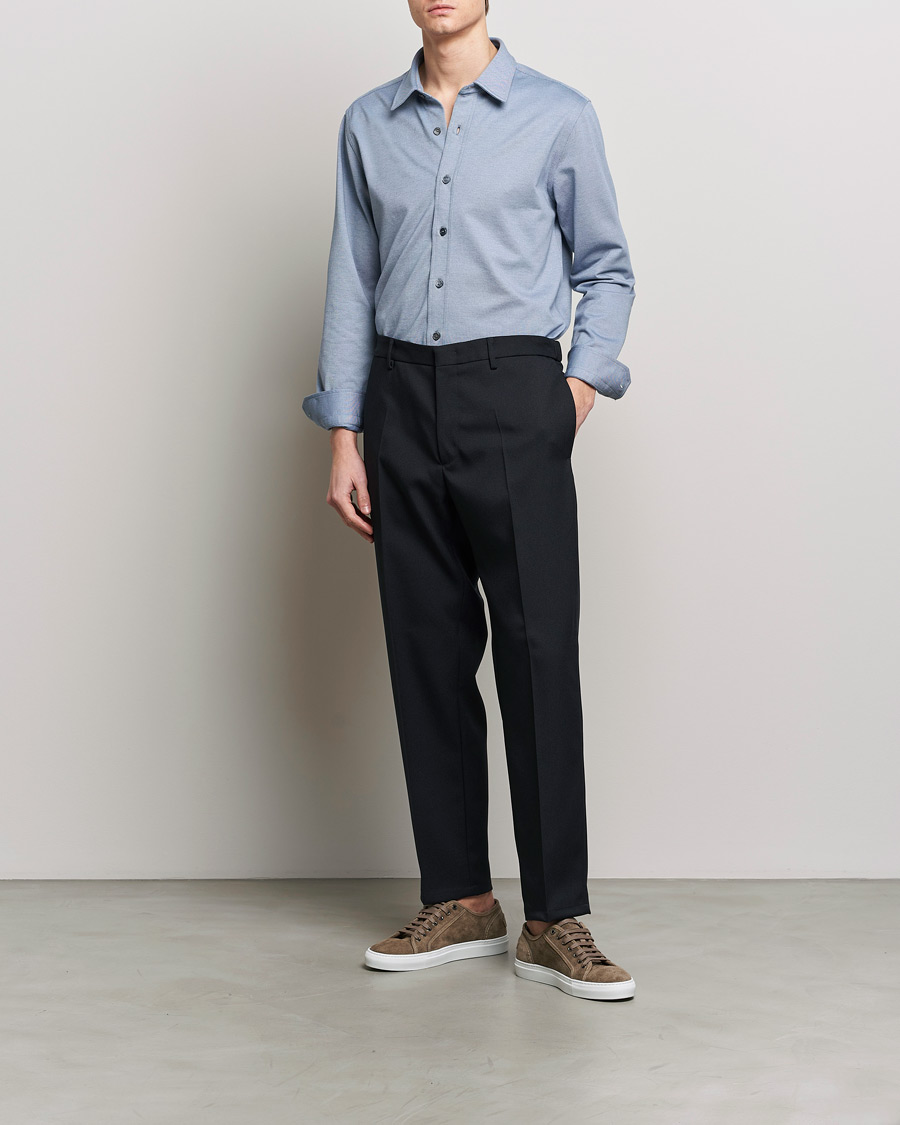 Herren | Hemden | Brioni | Slim Fit Piquet Shirt Oxford Blue