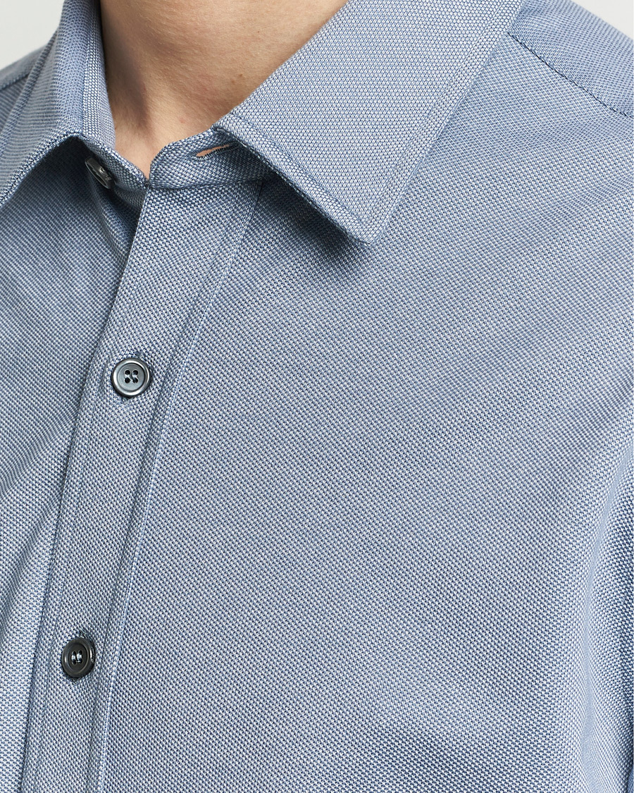 Herren | Hemden | Brioni | Slim Fit Piquet Shirt Oxford Blue