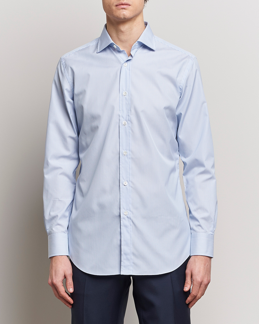 Herren |  | Brioni | Slim Fit Dress Shirt Light Blue Stripe