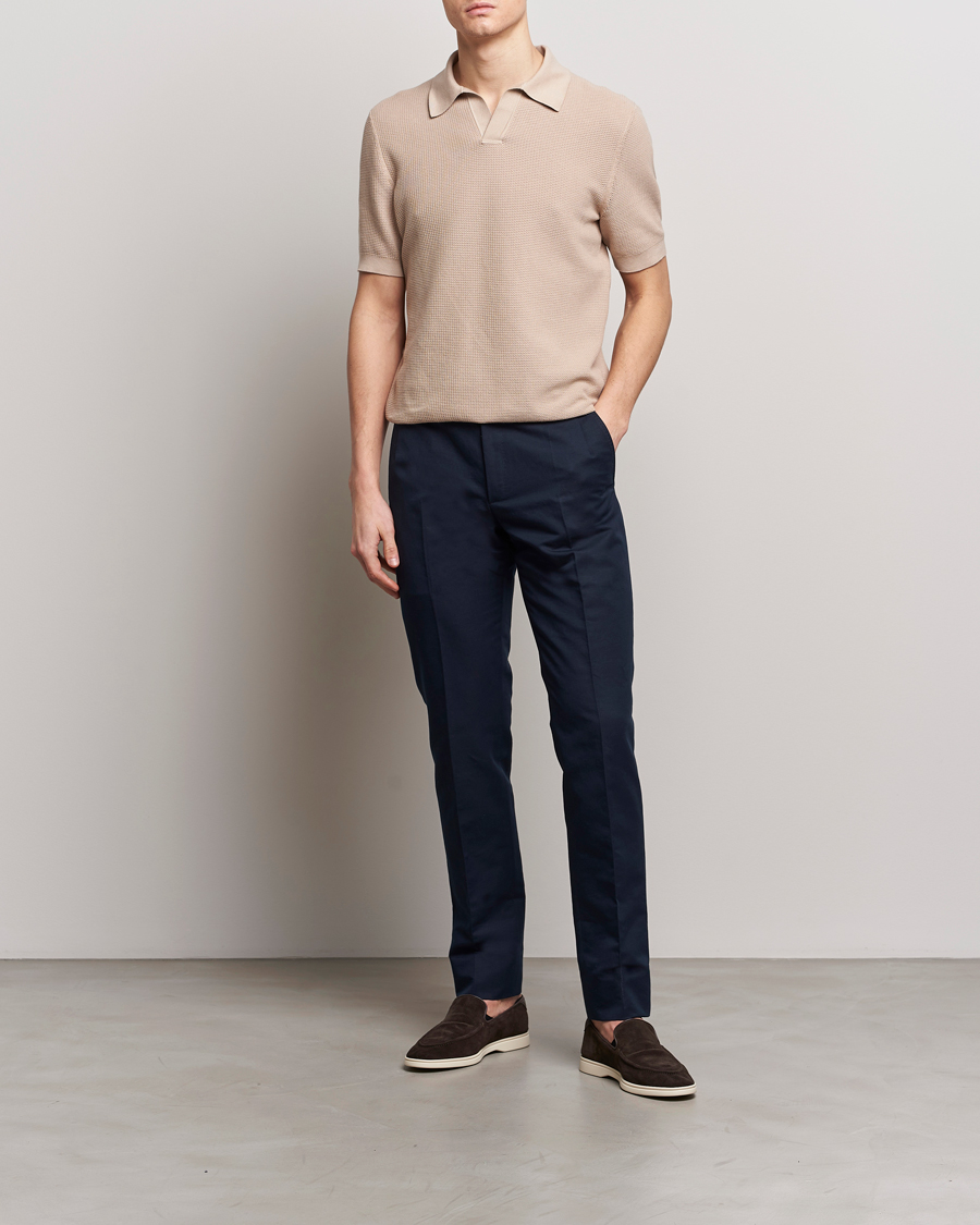 Herren | Hosen | Brioni | Cotton/Linen Sport Trousers Navy