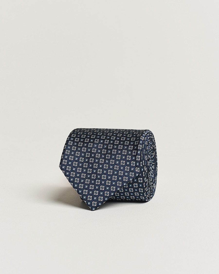 Herren | Brioni Medallion Silk Tie Navy | Brioni | Medallion Silk Tie Navy