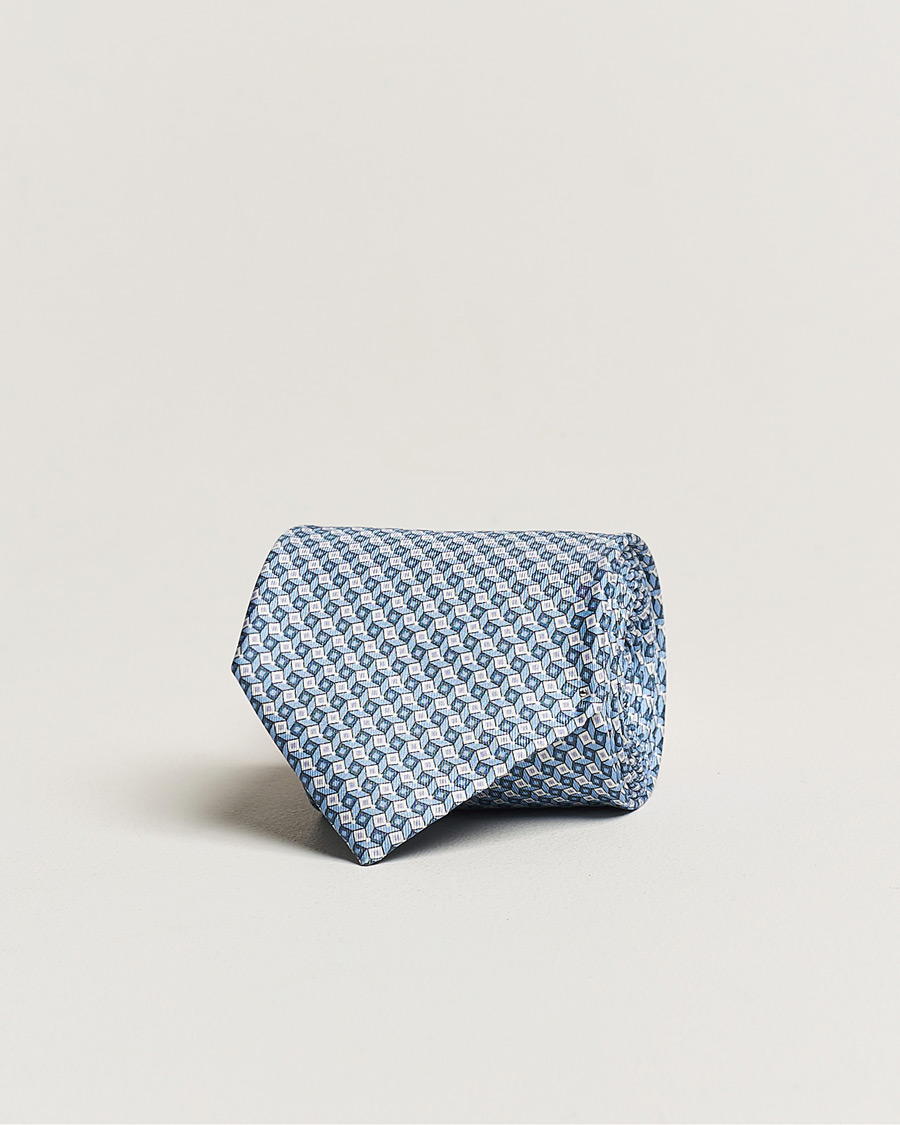 Herren | Brioni Printed Silk Tie Light Blue | Brioni | Printed Silk Tie Light Blue