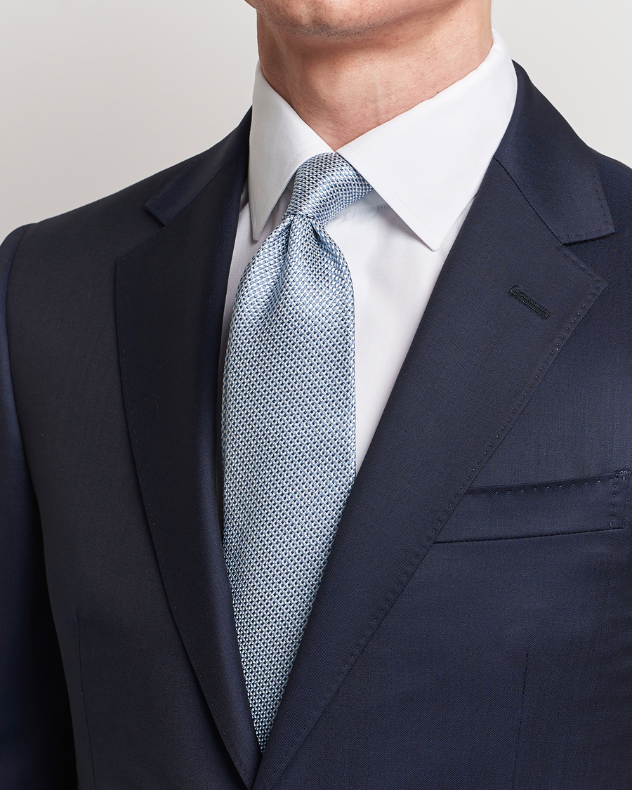 Herren | Brioni Structured Silk Tie Light Blue | Brioni | Structured Silk Tie Light Blue