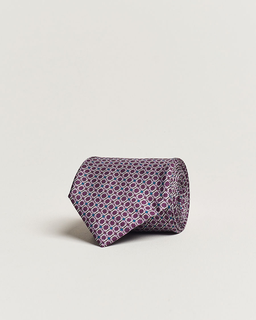 Herren | Brioni Printed Silk Tie Burgundy | Brioni | Printed Silk Tie Burgundy