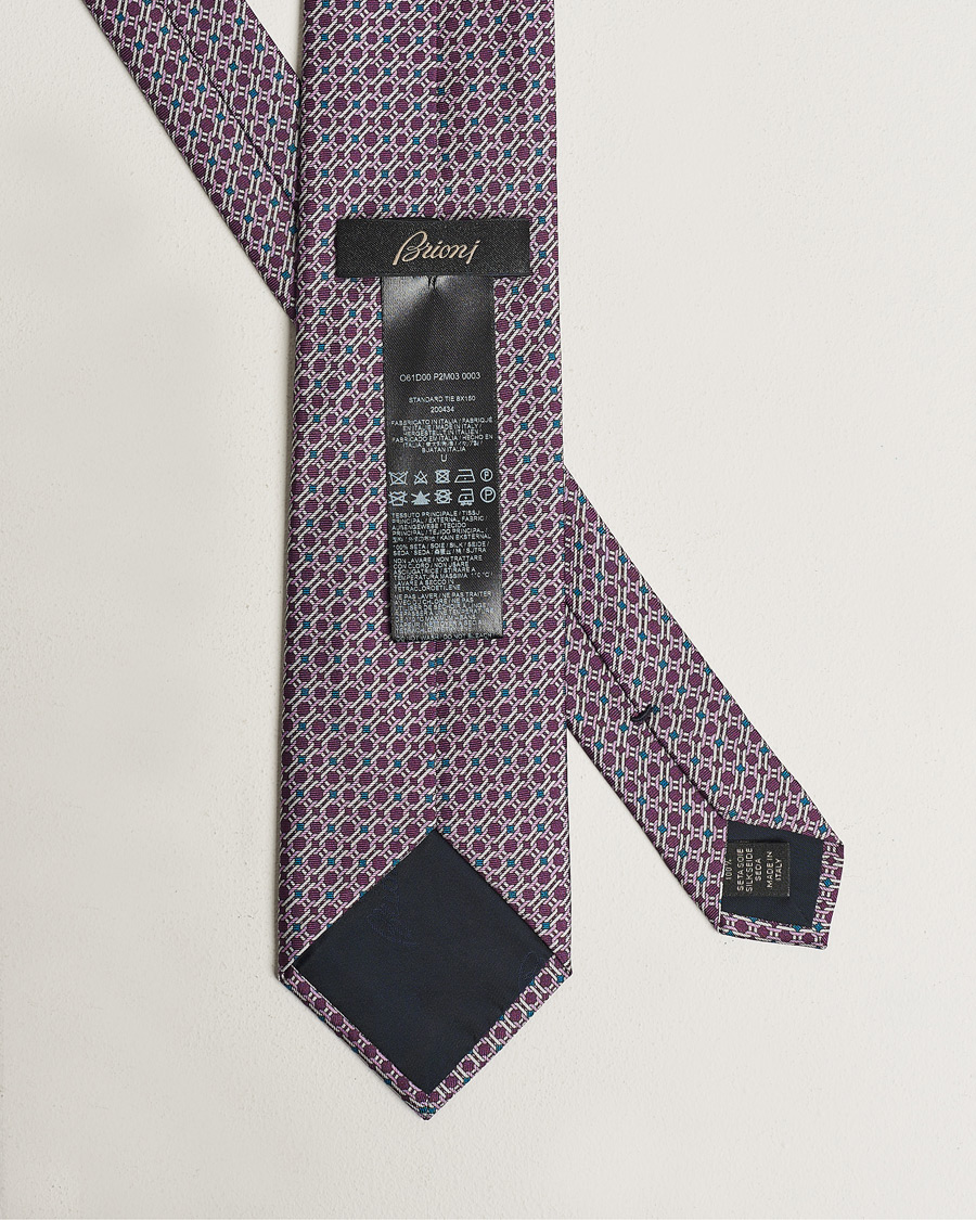 Herren | Brioni Printed Silk Tie Burgundy | Brioni | Printed Silk Tie Burgundy