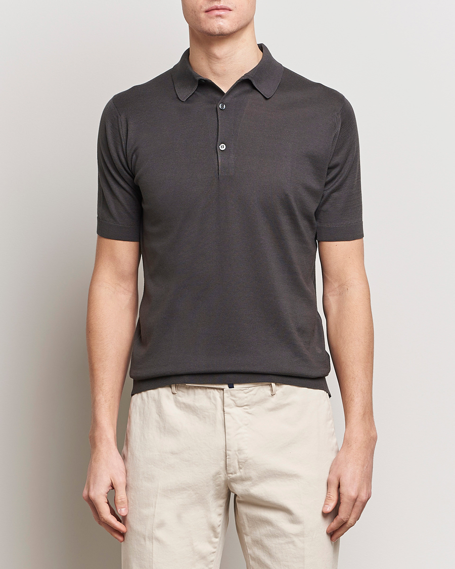 Herren | Poloshirts | John Smedley | Adrian Slim Fit Sea Island Polo Chocolat