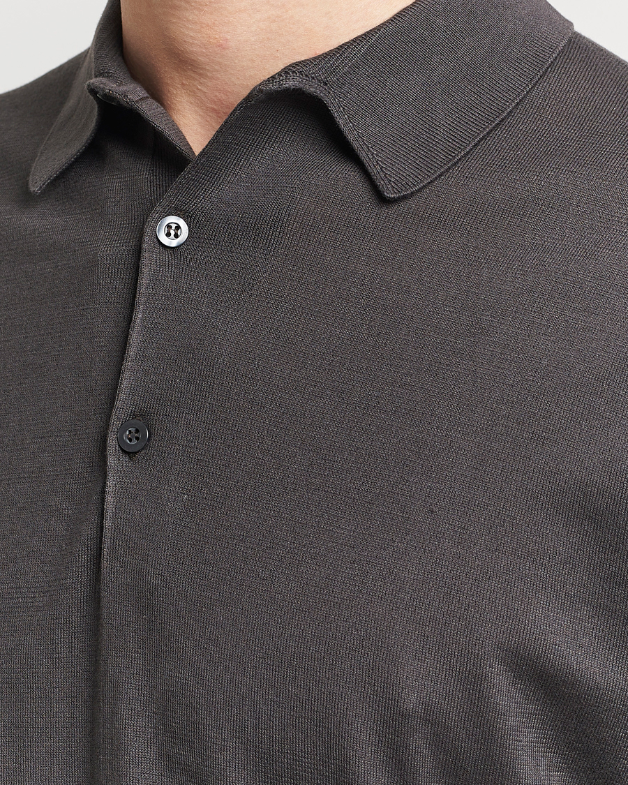 Herren | Poloshirts | John Smedley | Adrian Slim Fit Sea Island Polo Chocolat