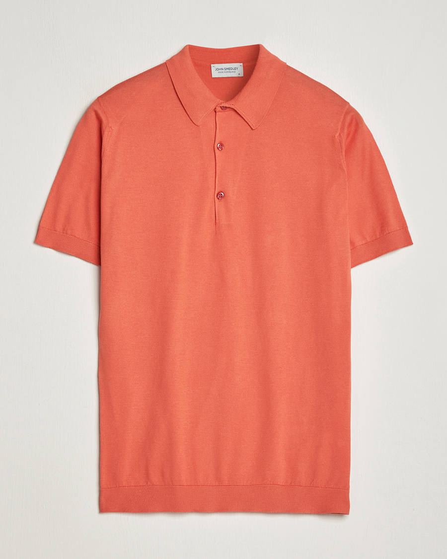Herren | Poloshirts | John Smedley | Adrian Slim Fit Sea Island Polo Sundown Orange