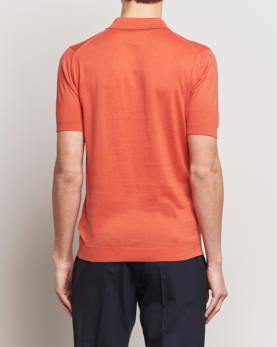 Herren | Poloshirts | John Smedley | Adrian Slim Fit Sea Island Polo Sundown Orange