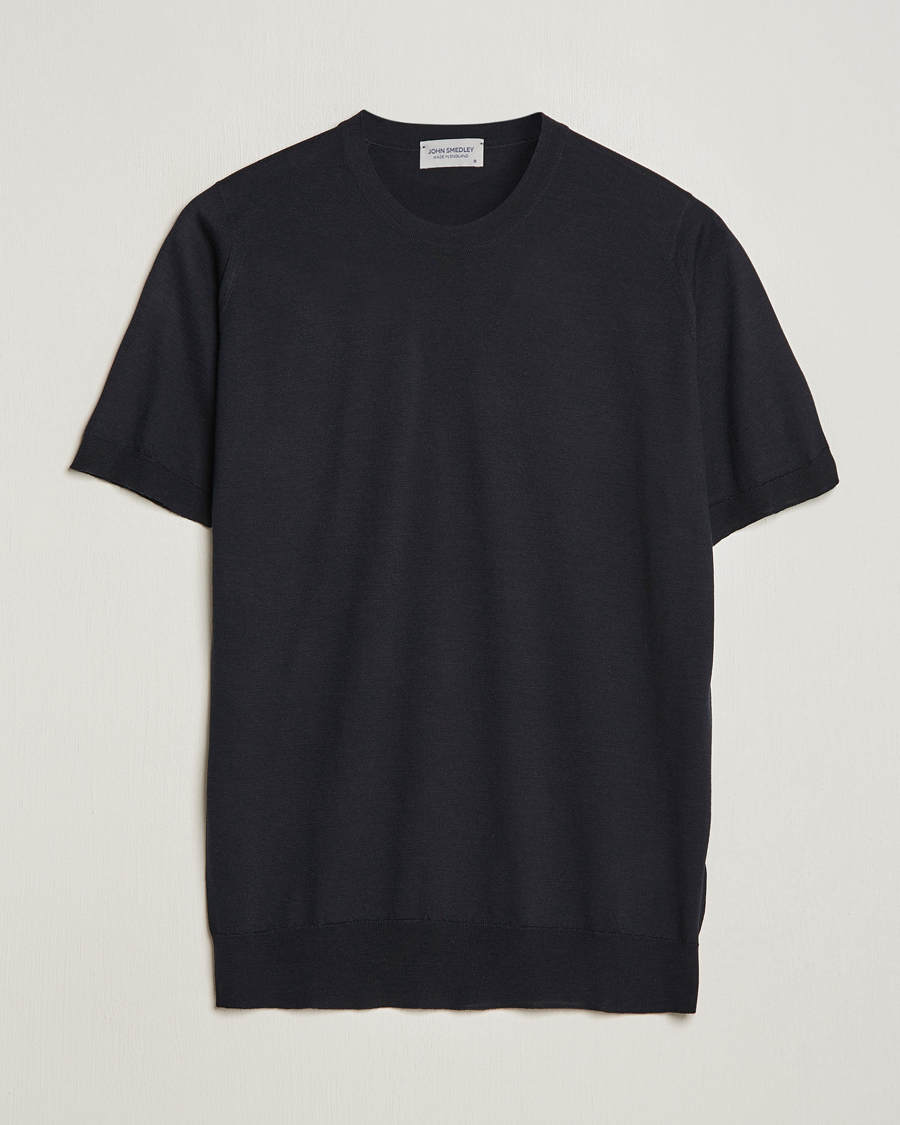 Herren | T-Shirts | John Smedley | Hilcote Wool/Sea Island Cotton T-Shirt Black