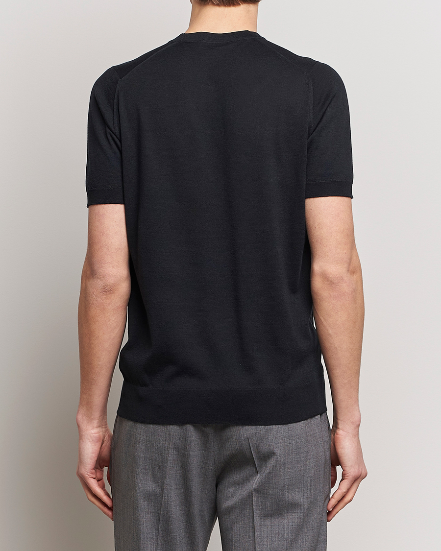 Herren | T-Shirts | John Smedley | Hilcote Wool/Sea Island Cotton T-Shirt Black
