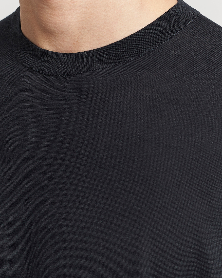Herren | T-Shirts | John Smedley | Hilcote Wool/Sea Island Cotton T-Shirt Black