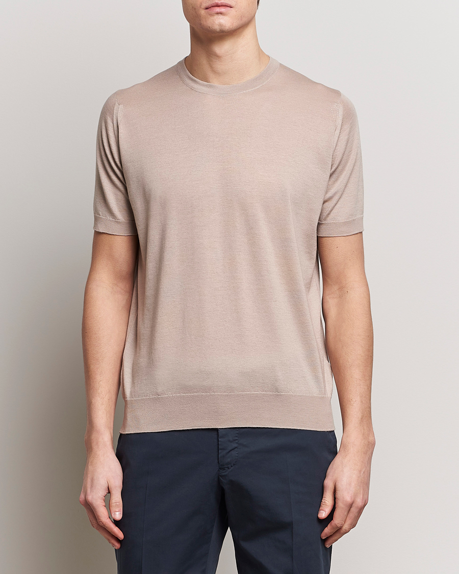 Herren |  | John Smedley | Hilcote Wool/Sea Island Cotton T-Shirt Oat