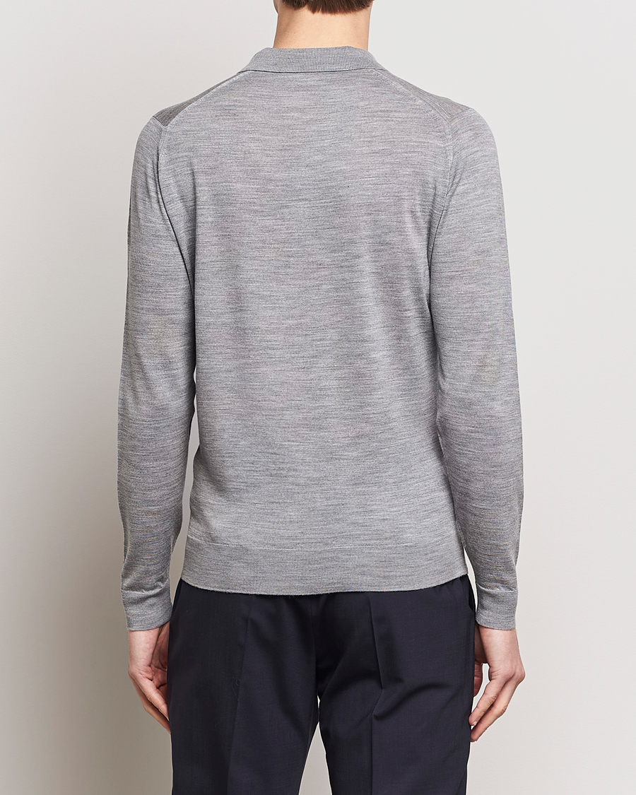 Herren | Pullover | John Smedley | Belper Extra Fine Merino Polo Pullover Silver