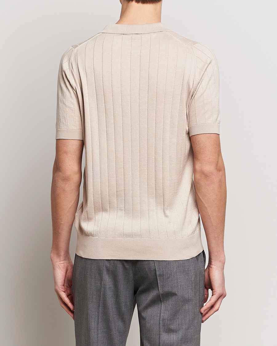Herren | Poloshirts | John Smedley | Roper Open Collar Sea Island Polo Almond