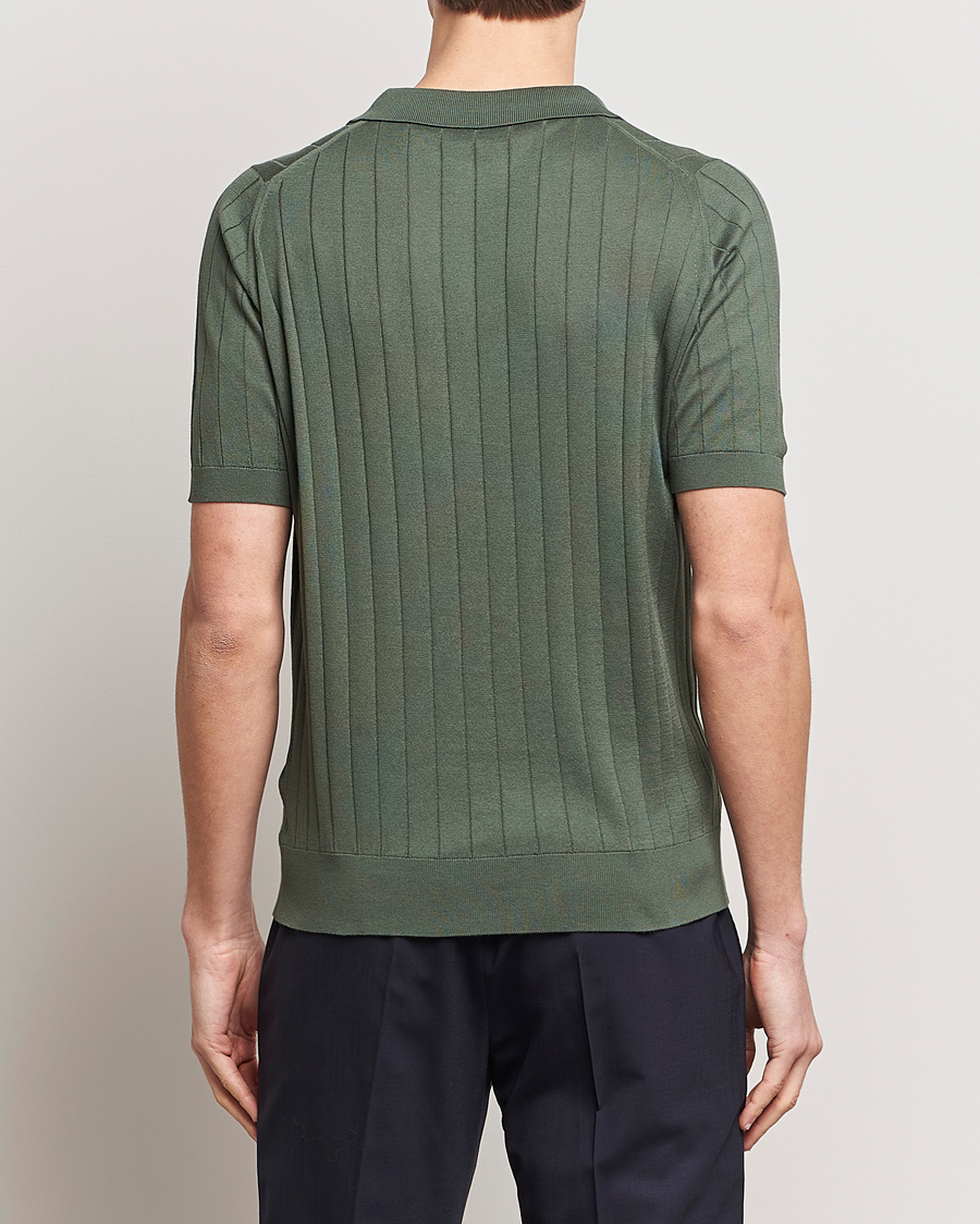 Herren | Poloshirts | John Smedley | Roper Open Collar Sea Island Polo Palm Green