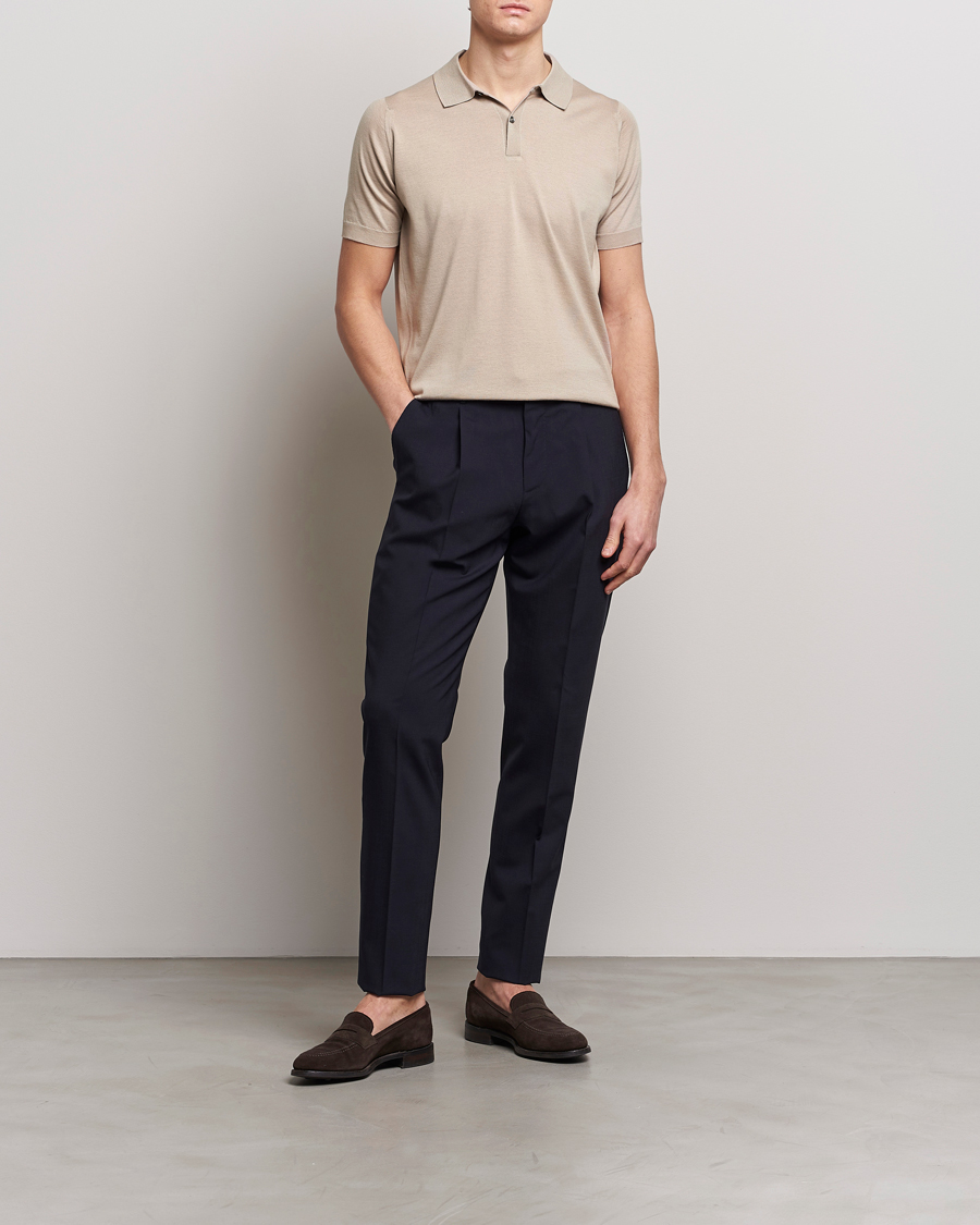 Herren | Poloshirts | John Smedley | Leyburn Merino/Sea Island Cotton Polo Oat