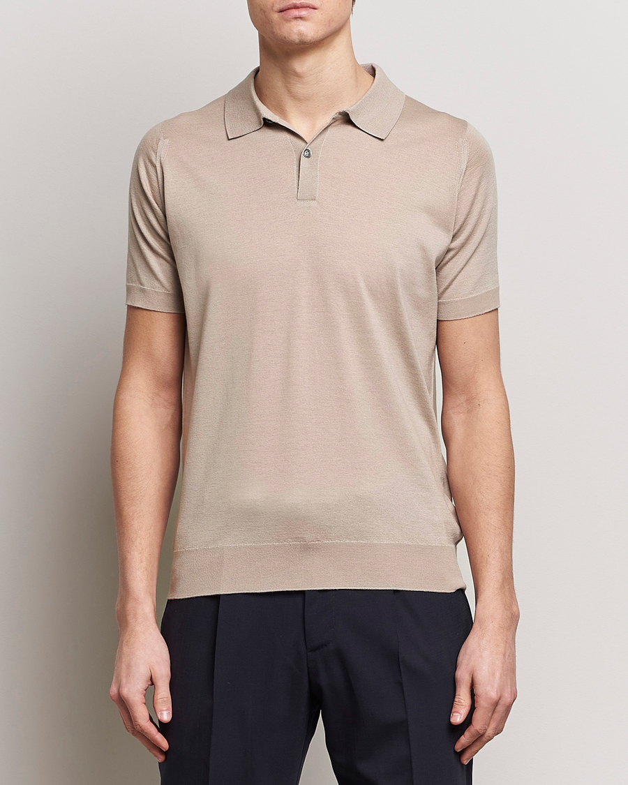 Herren | Poloshirts | John Smedley | Leyburn Merino/Sea Island Cotton Polo Oat