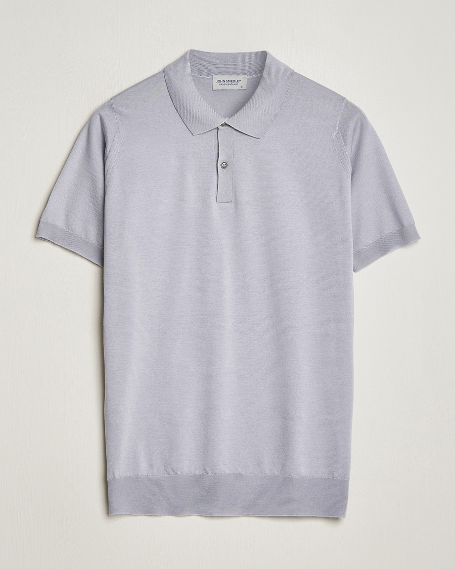 Herren | Poloshirts | John Smedley | Leyburn Merino/Sea Island Cotton Polo Silver