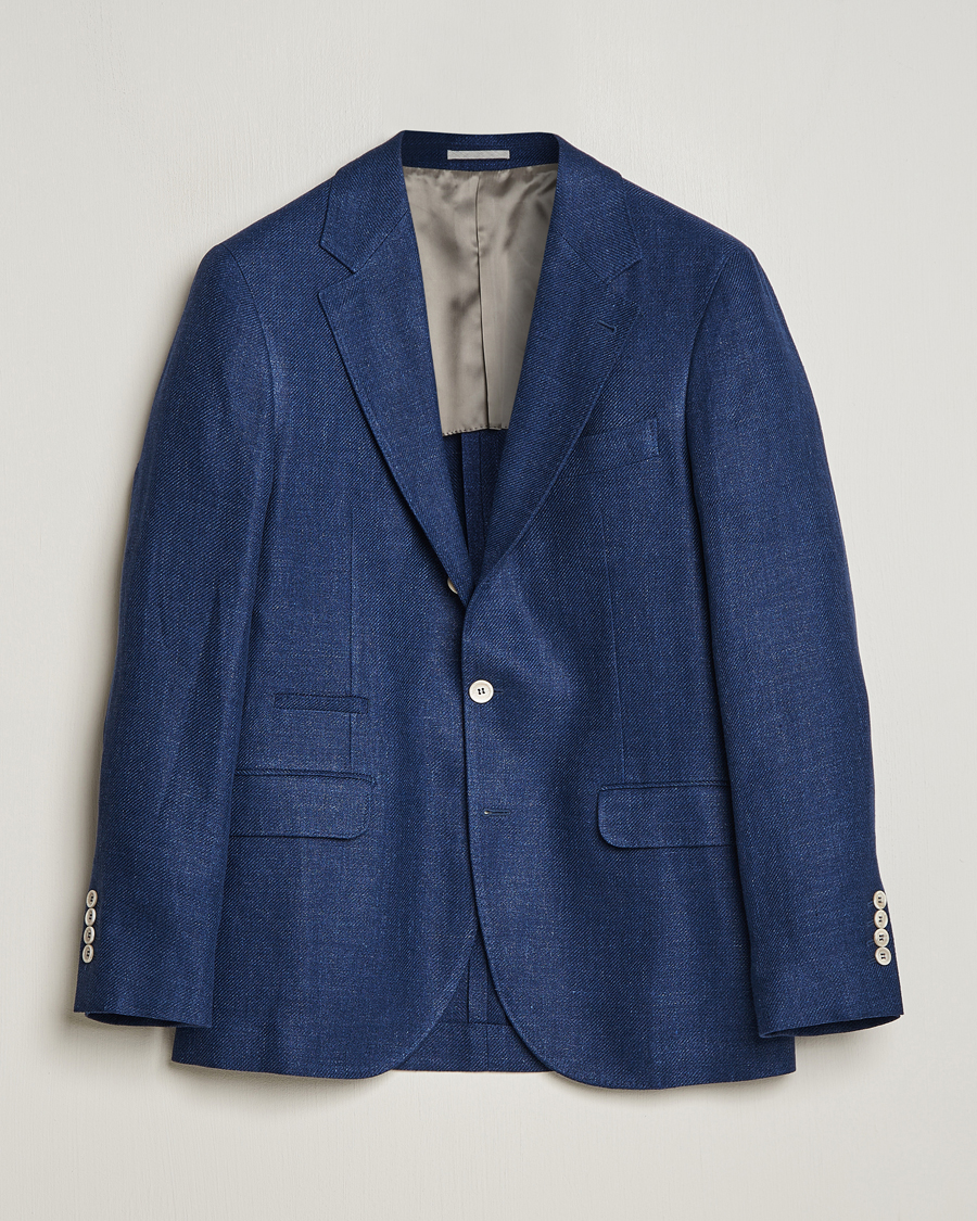 Herren | Sakkos | Brunello Cucinelli | Linen/Silk Blazer Indigo Blue