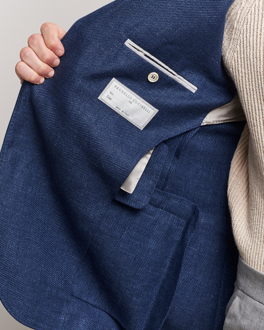 Herren | Sakkos | Brunello Cucinelli | Linen/Silk Blazer Indigo Blue
