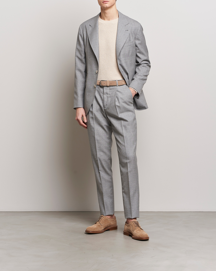 Herren | Sakkos | Brunello Cucinelli | Peak Lapel Wool Blazer Light Grey