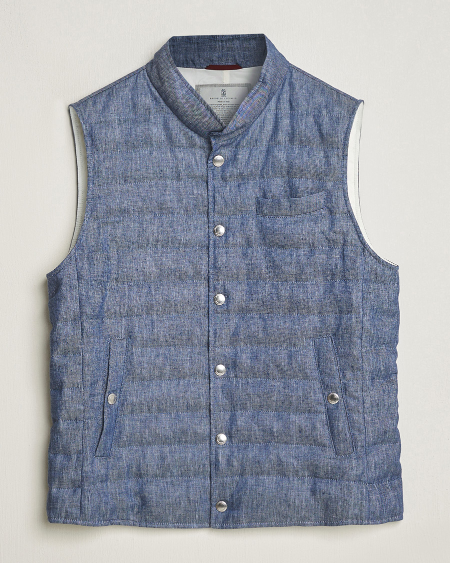Herren | Jacken | Brunello Cucinelli | Linen Gilet Light Blue