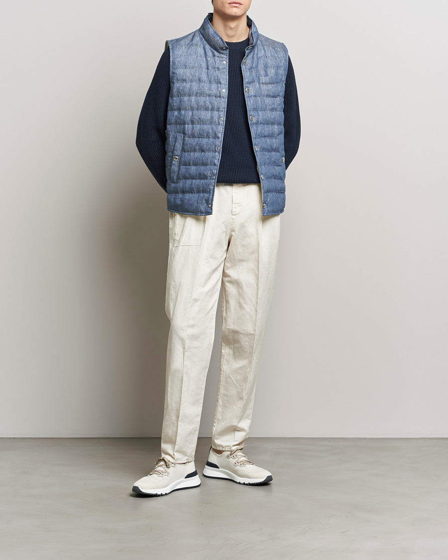 Herren | Jacken | Brunello Cucinelli | Linen Gilet Light Blue