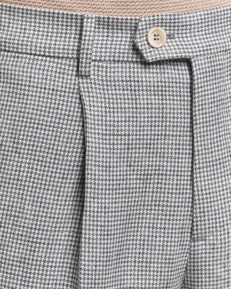 Herren | Hosen | Brunello Cucinelli | Pleated Houndstooth Trousers Light Grey