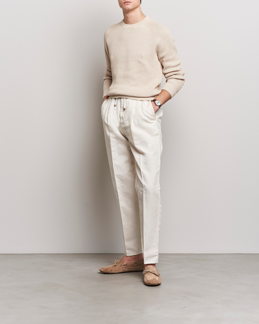 Herren | Hosen | Brunello Cucinelli | Cotton/Linen Drawstring Pants Off White