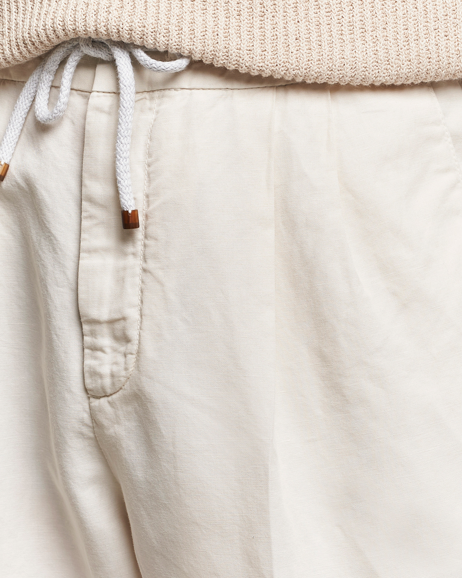 Herren | Hosen | Brunello Cucinelli | Cotton/Linen Drawstring Pants Off White