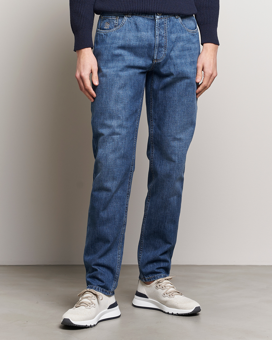 Herren | Tapered fit | Brunello Cucinelli | Traditional Fit Jeans Dark Blue Wash