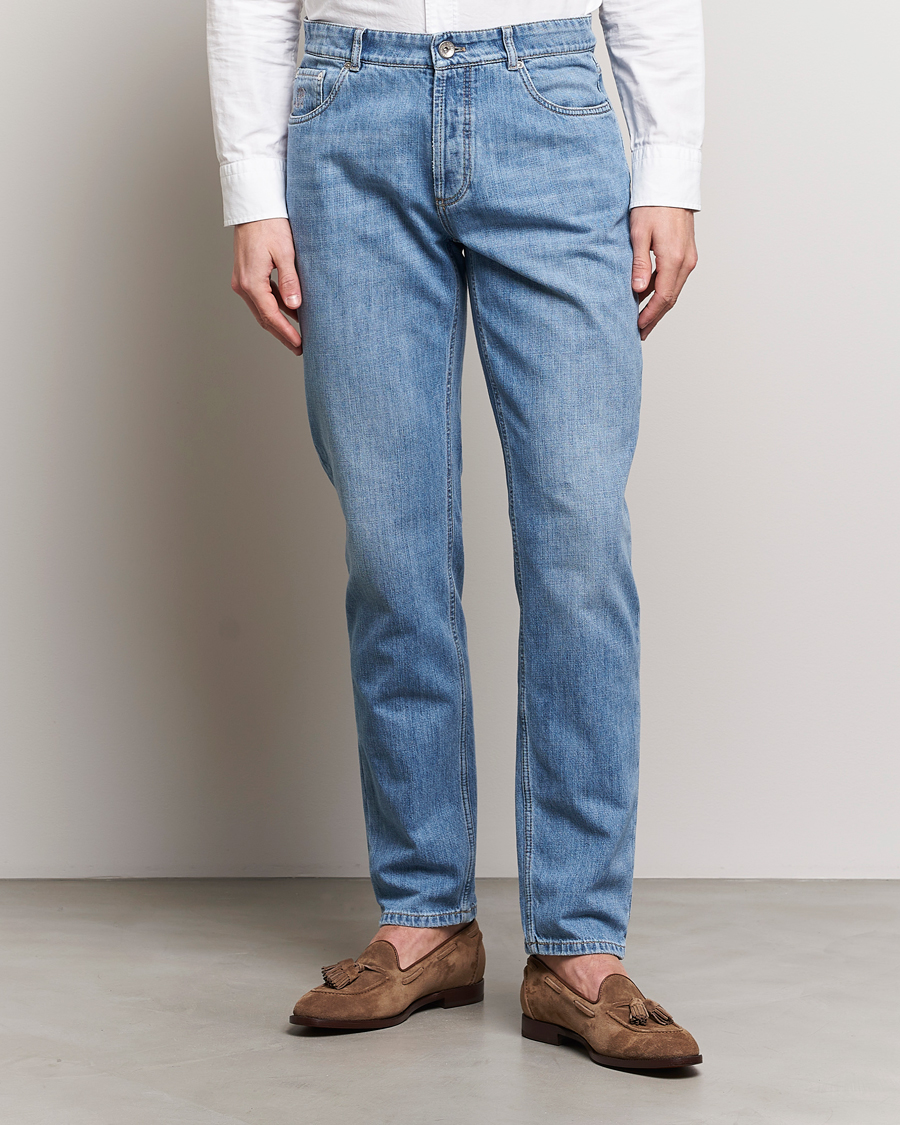 Herren | Tapered fit | Brunello Cucinelli | Traditional Fit Jeans Blue Wash
