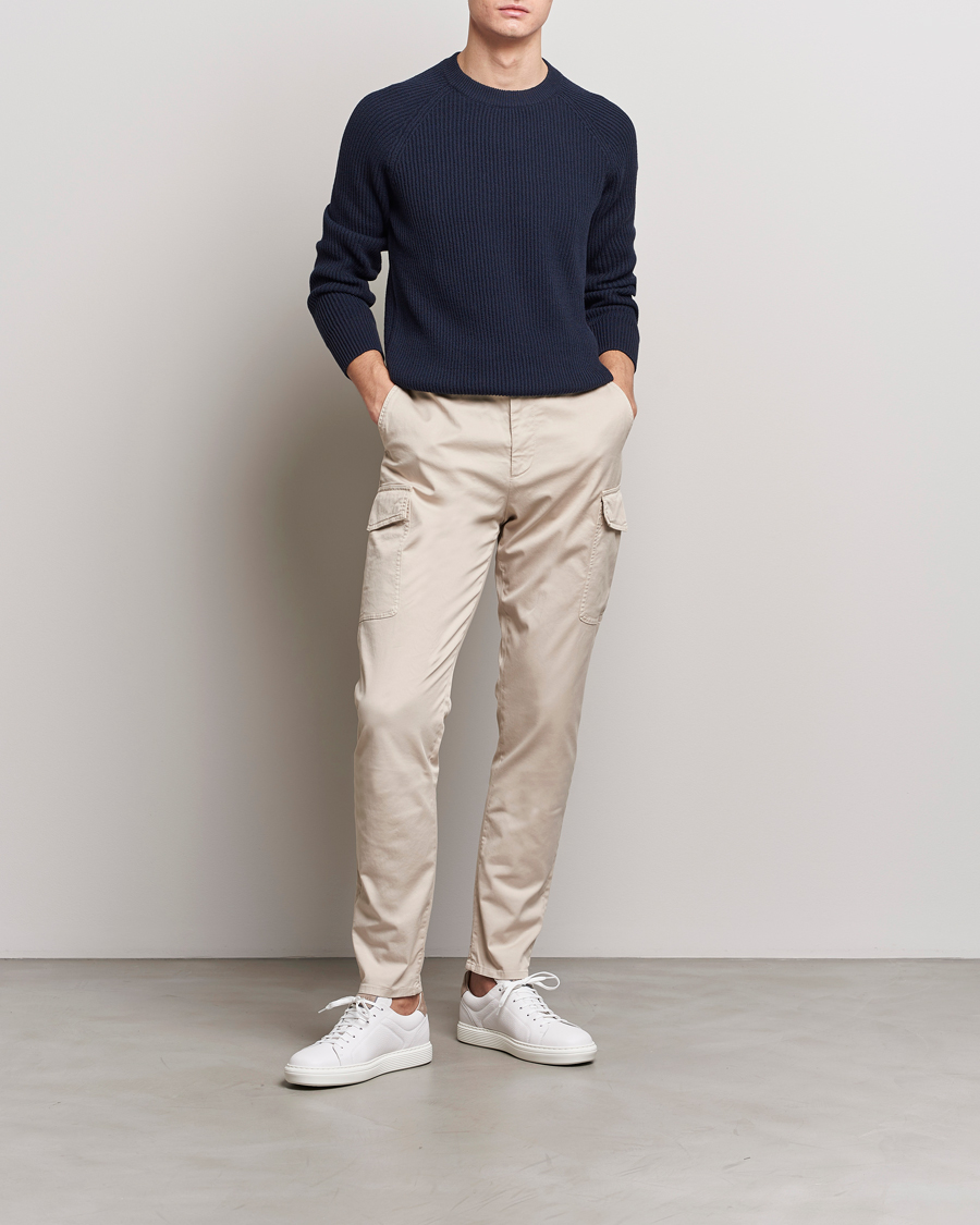 Herren | Pullover | Brunello Cucinelli | Heavy Rib Stitch Crew Neck Navy