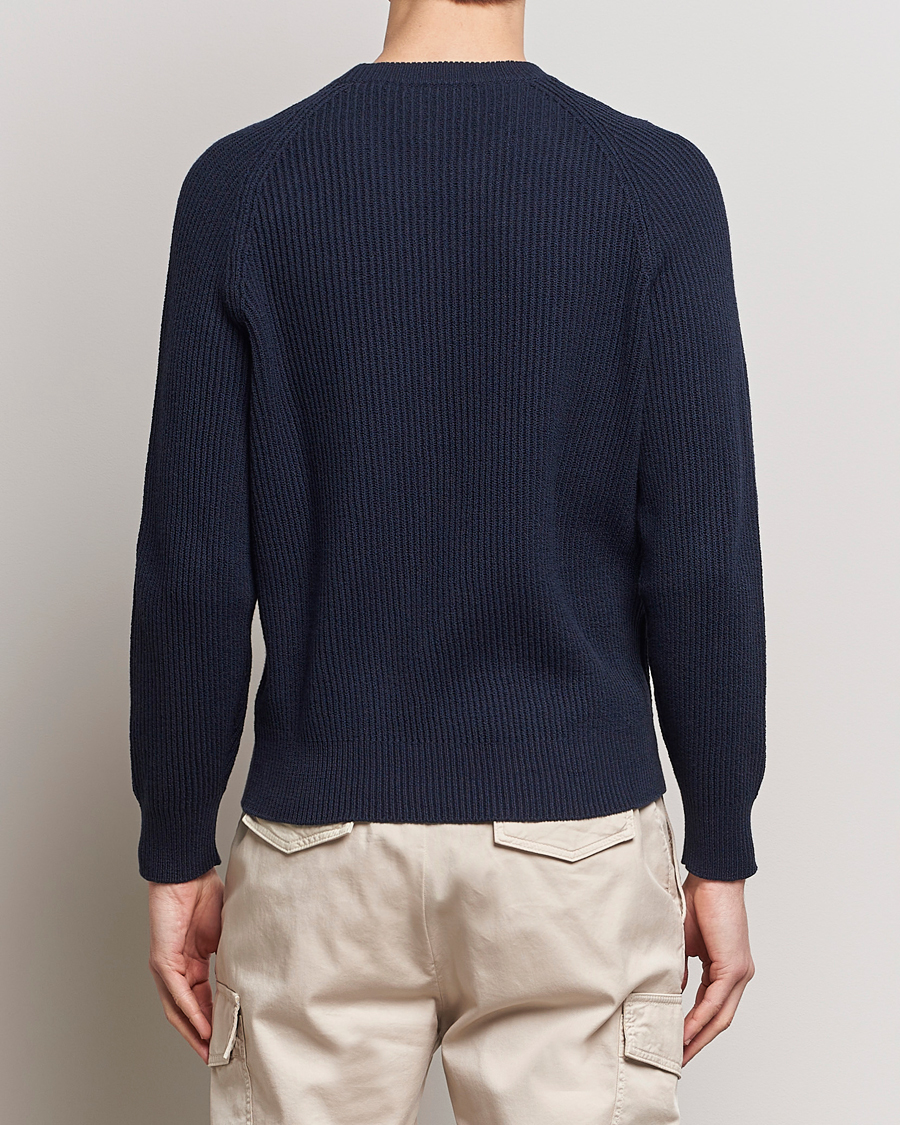 Herren | Pullover | Brunello Cucinelli | Heavy Rib Stitch Crew Neck Navy