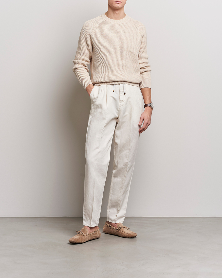 Herren | Pullover | Brunello Cucinelli | Heavy Rib Stitch Crew Neck Light Beige