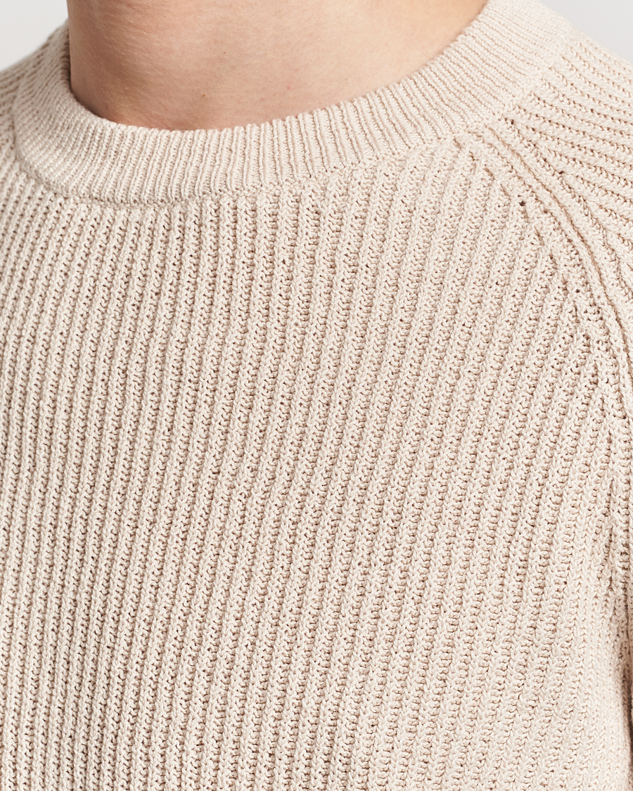 Herren | Pullover | Brunello Cucinelli | Heavy Rib Stitch Crew Neck Light Beige