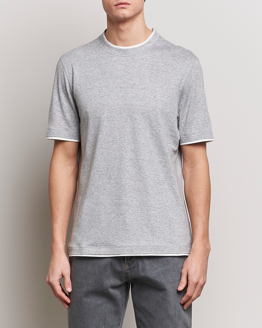 Herren | Brunello Cucinelli | Brunello Cucinelli | Cotton/Linen T-Shirt Light Grey