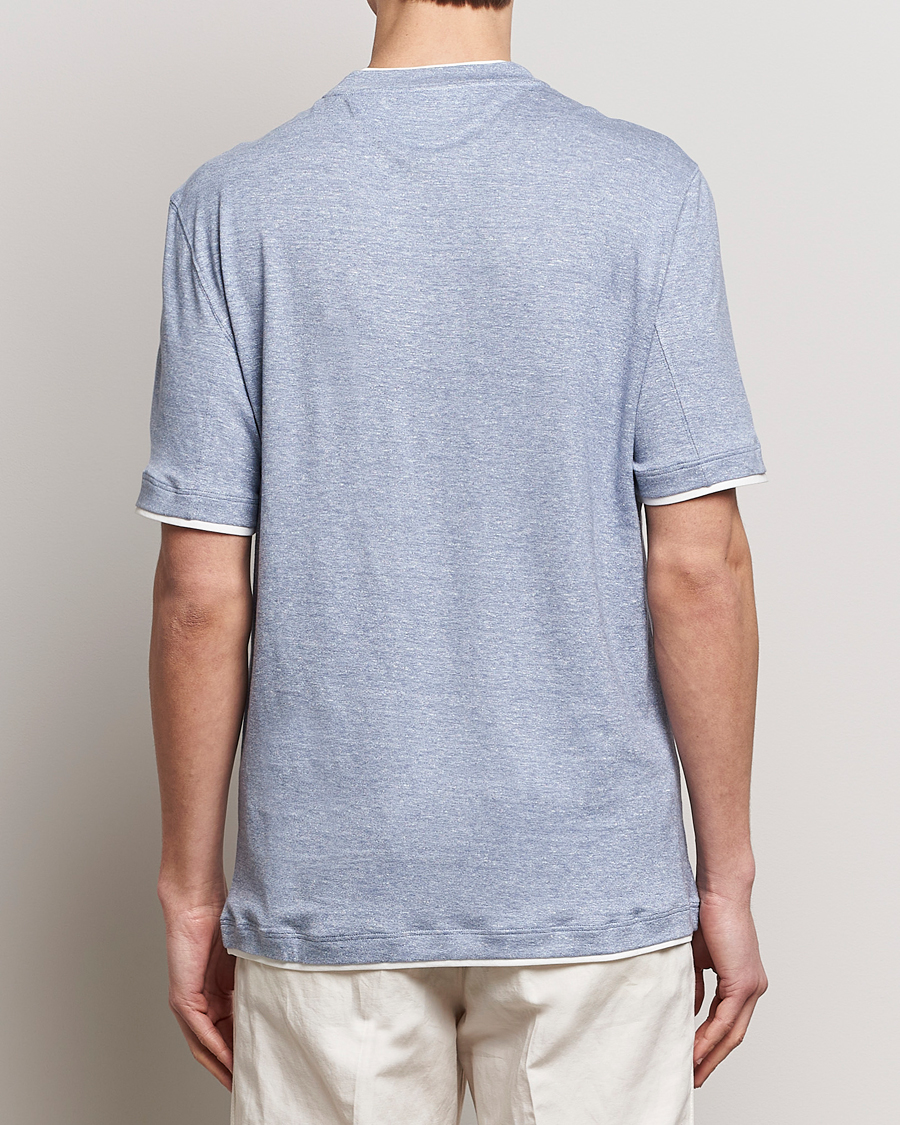 Herren | T-Shirts | Brunello Cucinelli | Cotton/Linen T-Shirt Light Blue