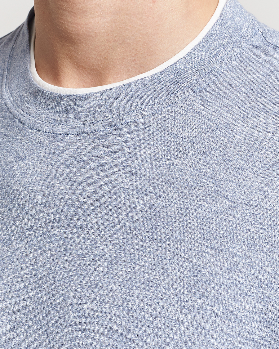 Herren | T-Shirts | Brunello Cucinelli | Cotton/Linen T-Shirt Light Blue