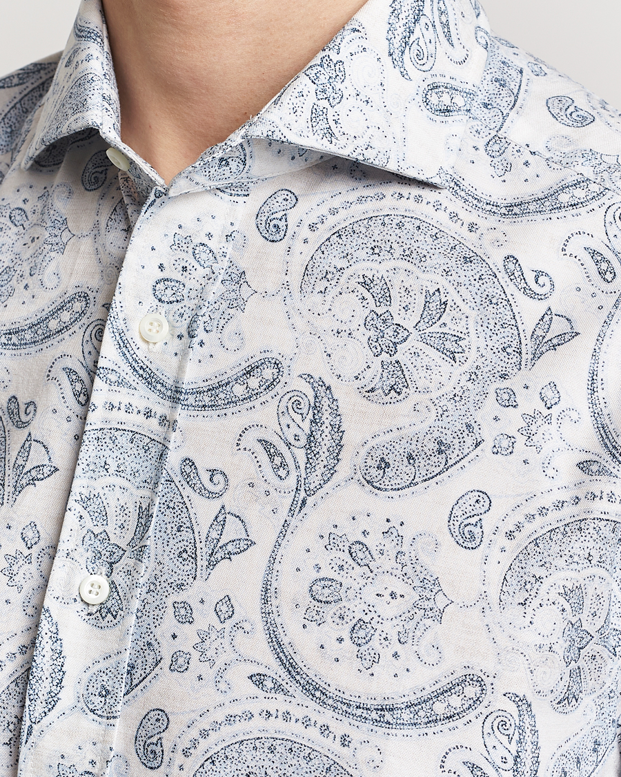 Herren | Hemden | Brunello Cucinelli | Slim Fit Paisley Shirt Light Blue