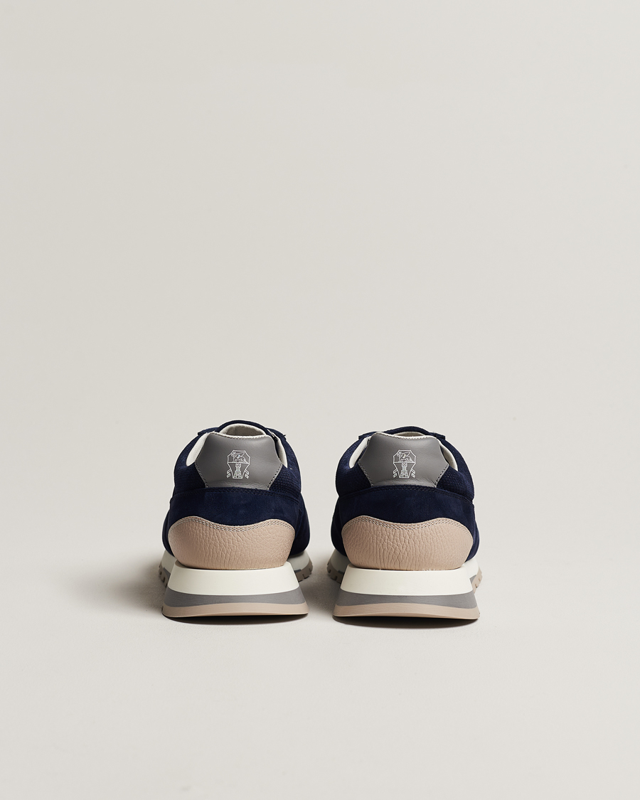 Herren | Brunello Cucinelli Perforated Running Sneakers Navy Suede | Brunello Cucinelli | Perforated Running Sneakers Navy Suede