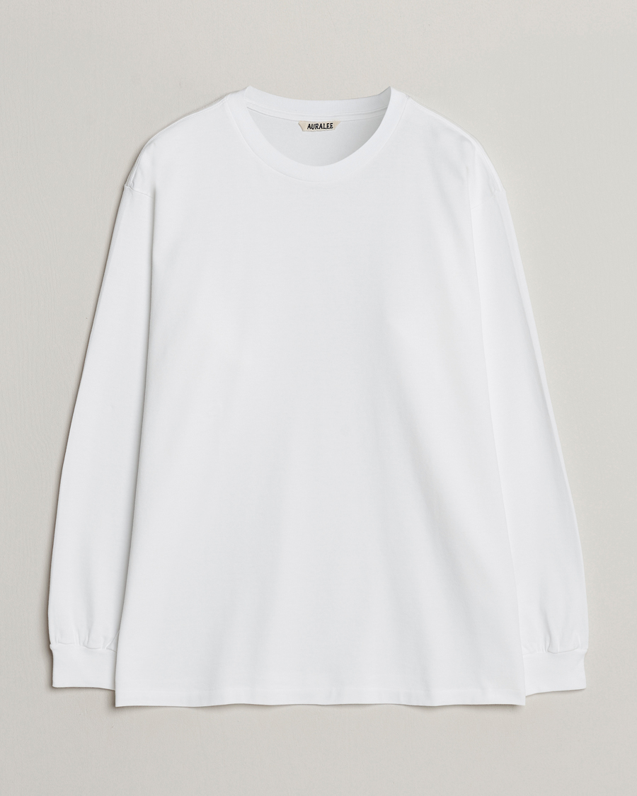 Herren | T-Shirts | Auralee | Luster Plating Long Sleeve T-Shirt White