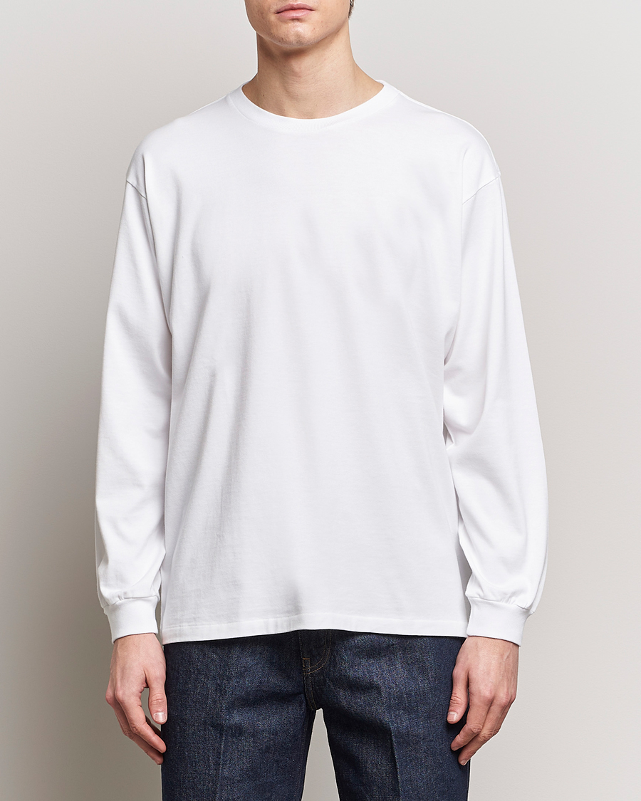 Herren | Luxury Brands | Auralee | Luster Plating Long Sleeve T-Shirt White