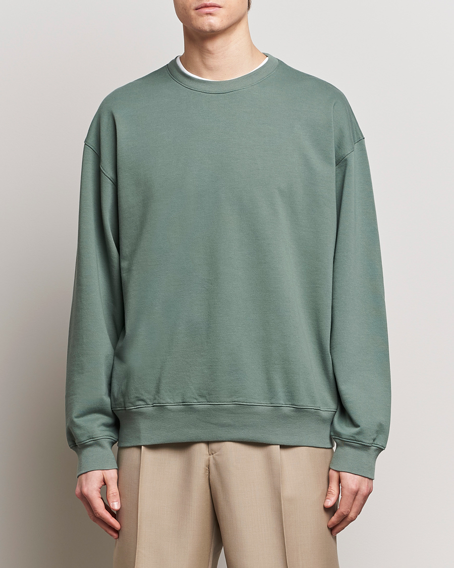 Herren | Japanese Department | Auralee | Super High Gauze Sweatshirt Dustry Green
