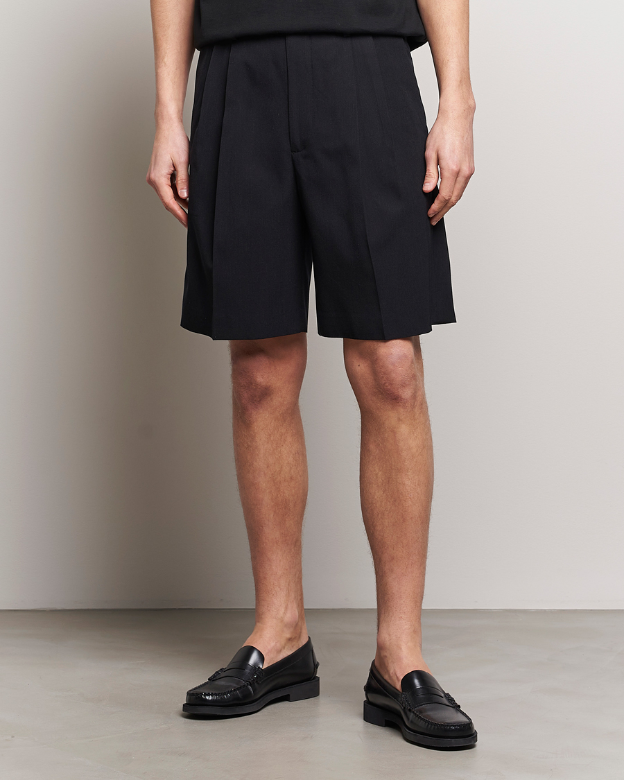 Herren | Japanese Department | Auralee | Light Wool Gabardine Shorts Black