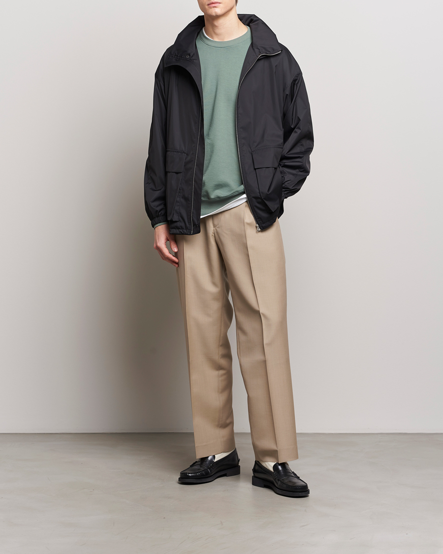 Herren | Jacken | Auralee | Polyester Satin Zip Jacket Black