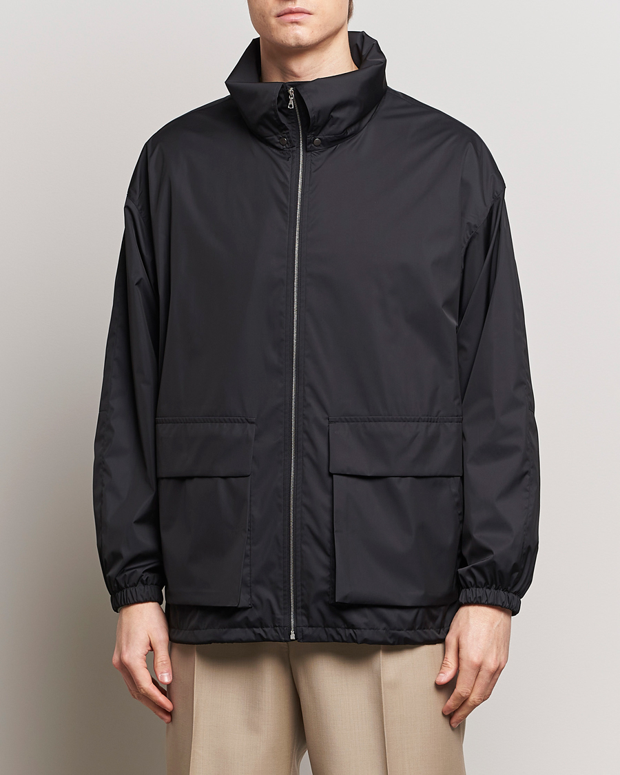 Herren | Japanese Department | Auralee | Polyester Satin Zip Jacket Black
